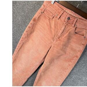 American Eagle Mom‎ Straight Corduroy Pants Terracotta Salmon High Rise Size 4